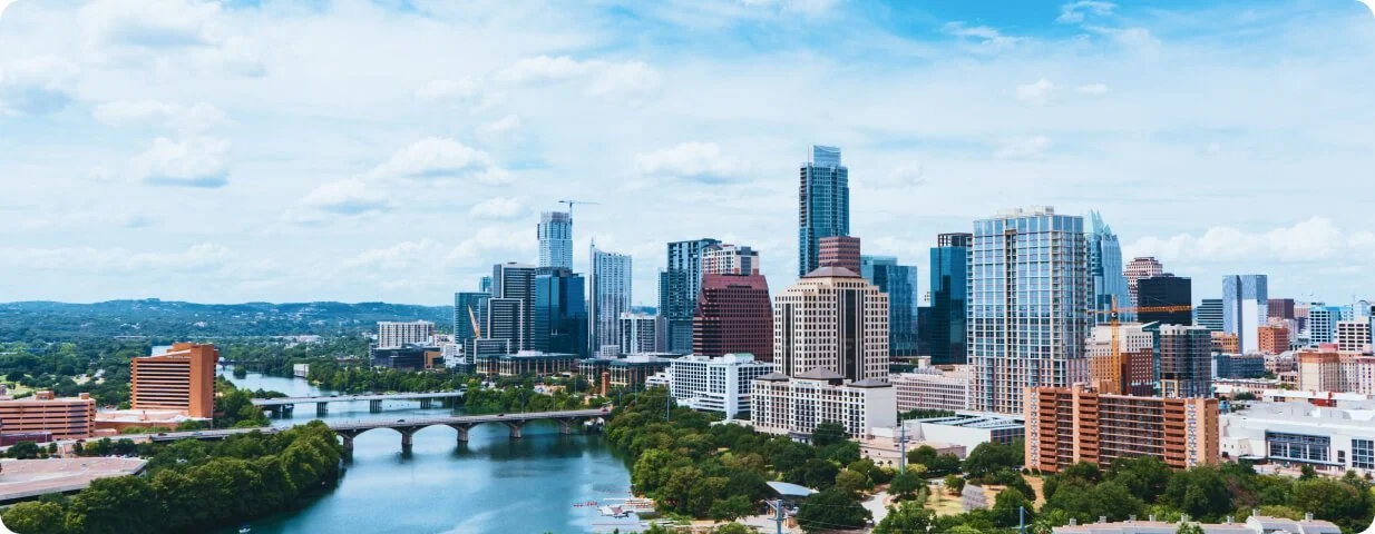 Austin skyline on the Colorado River