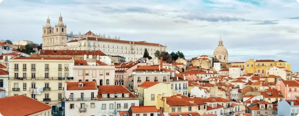 Lisbon cityscape and trams