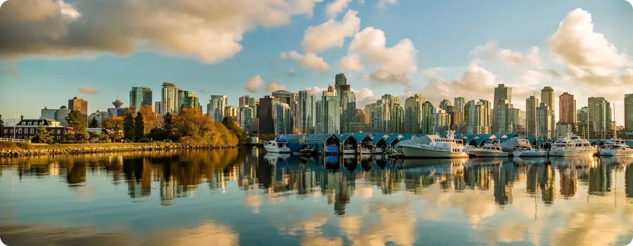 Vancouver skyline with mountains